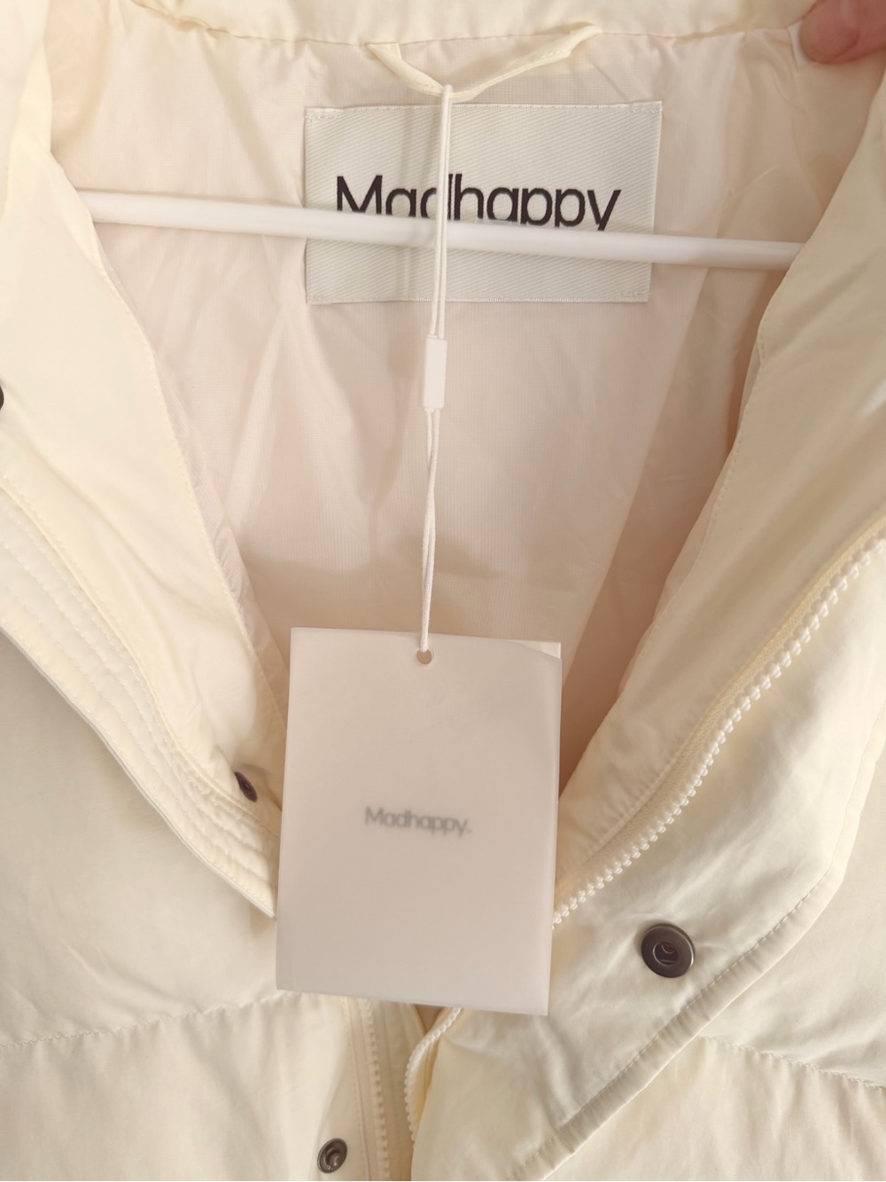 Madhappy Cream Quilted Puffer acket - Picture 4 of 5